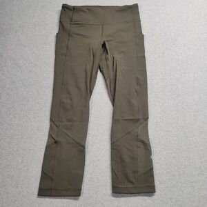 Lululemon Leggings Womens Size 4 Olive Green Cropped Pace Rival Full On Luxtreme
